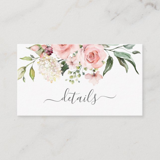 Romantische Rosenstrahlen Hochzeitkarte Begleitkarte (Vorderseite)