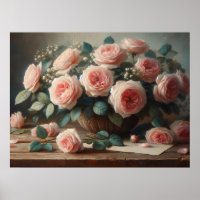 Romantische Rosenstrahlen mit Ölgemälde