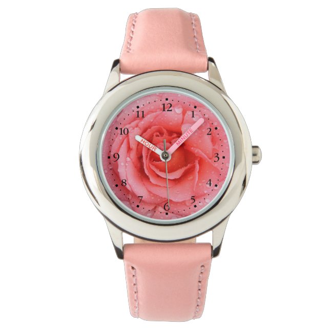 Romantische Rosenstrecken Armbanduhr (Vorderseite)