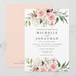 Romantische Roses Dusty Rose Einladung Hochzeit