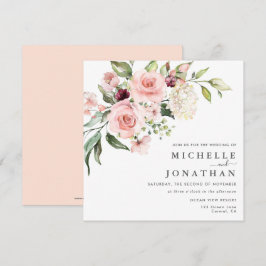 Romantische Roses Dusty Rose Einladung Hochzeit