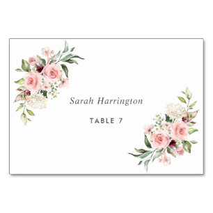 Romantische Roses Dusty Rose Hochzeit Platzkarte Tischnummer