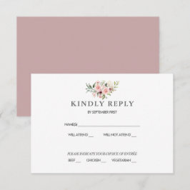 Romantische Roses Dusty Rose Wedding RSVP Einladung
