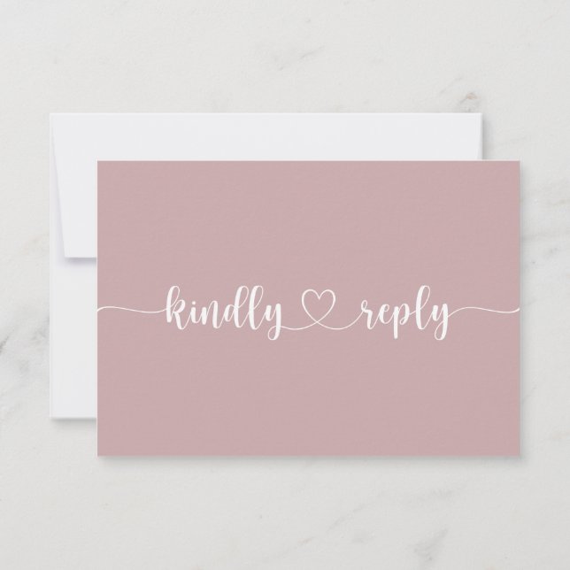 Romantische Roses Dusty Rose Wedding RSVP Invita Einladung (Rückseite)