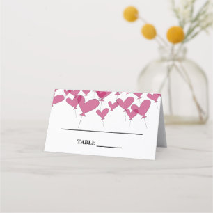 Romantische Rot-Herz-Ballon Thema Brauch Hochzeit Platzkarte