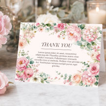 Romantische Röte Blumen- und Rosen-Dankeschön-Kart