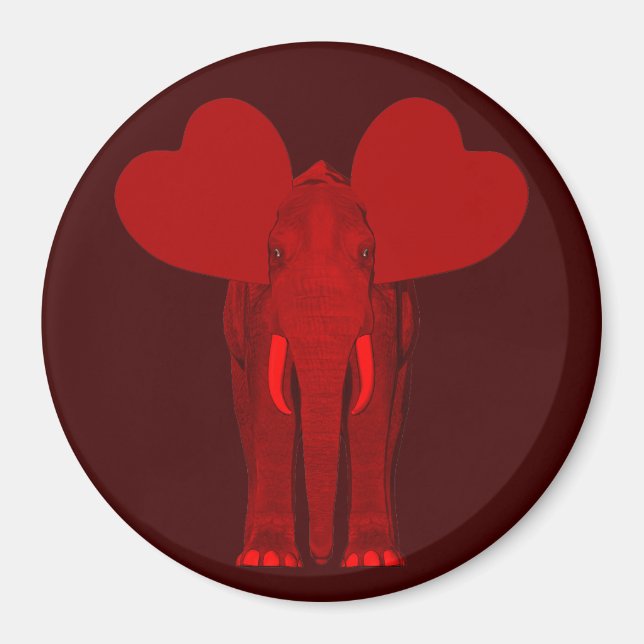 Romantische rote Elefant Magnet (Vorne)