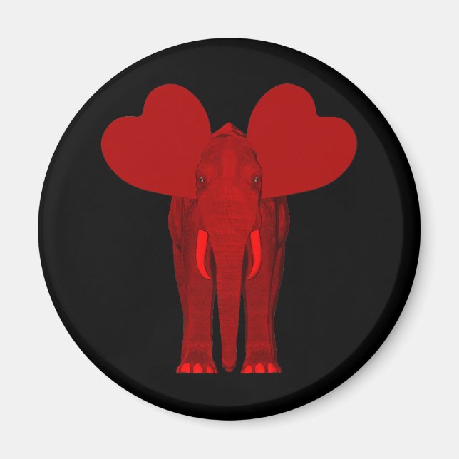 Romantische rote Elefant Magnet (Vorne)