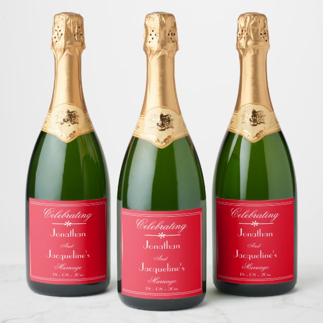 Romantische Rote Elegante Personalisierte Chic Hoc (Flaschen)