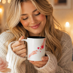"Romantische rote Fastenfolge von Schicksalen und Jumbo-Tasse