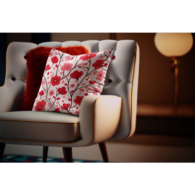 Romantische Rote Flora Kissen (Von Creator hochgeladen)