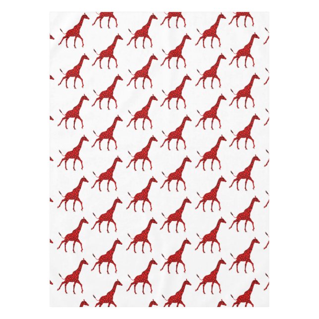 Romantische Rote Giraffe getechtes Muster Tischdecke (Vorderseite)