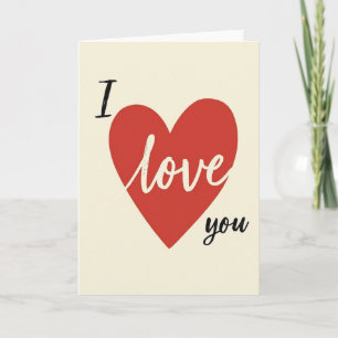Romantische rote Herz-Ich-liebe-dich-Karte Karte