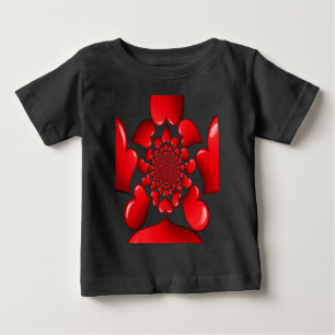 Romantische rote Herzen Muster Kunst drucken Baby T-shirt