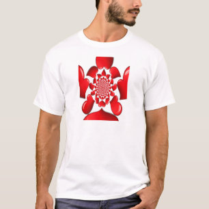 Romantische rote Herzen Muster Kunst drucken T-Shirt