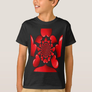 Romantische rote Herzen Muster Kunst drucken T-Shirt