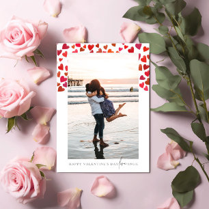 Romantische Rote Herzen Valentinstag Fotokarte Einladung