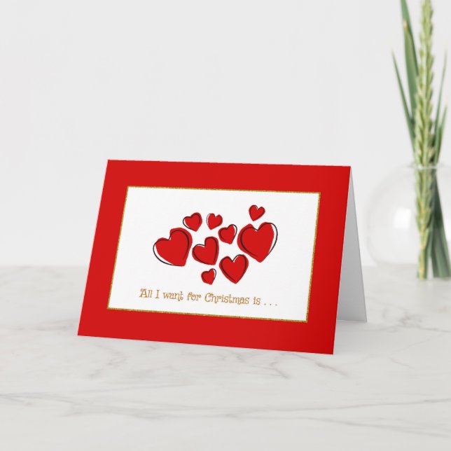 Romantische Rote Liebe Herz Weihnachten (Vorderseite)