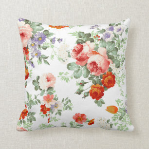 Romantische rote orange Retro Girly Rosen mit Kissen