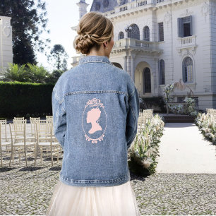 Romantische Röte-Regency-Lesbenhochzeit Jeansjacke