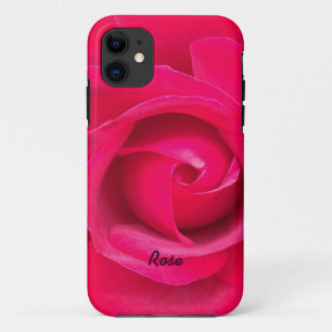 Romantische rote rosa Rose personalisiert iPhone 11 Hülle