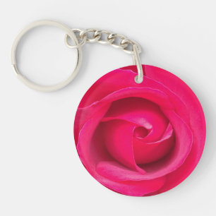 Romantische rote rosa Rose Schlüsselanhänger