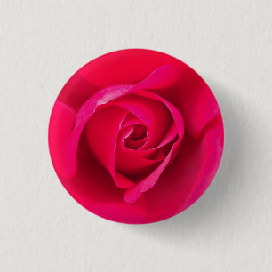Romantische rote rosa Rose v2 Button