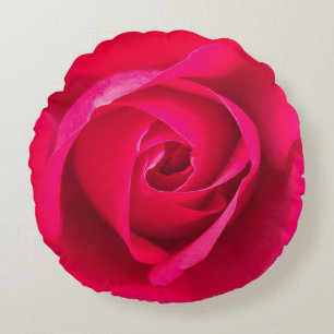 Romantische rote rosa Rose v2 Rundes Kissen
