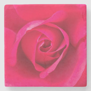 Romantische rote rosa Rose v2 Steinuntersetzer