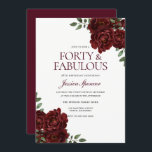 Romantische Rote Rose 40 & Fabulous 40. Geburtstag Einladung<br><div class="desc">Romantische Rote Rose 40. Geburtstagsfeier Einladung Siehe Matching Kollektion im Shop</div>