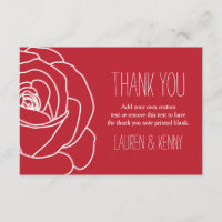 Romantische Rote Rose, danke Karten