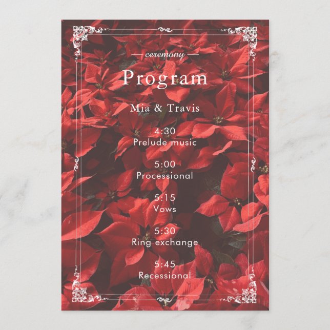 Romantische rote Rose | Florale elegante anpassbar Programm (Vorderseite)