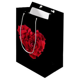 Romantische Rote Rose Herz am Schwarzen Meer Mittlere Geschenktüte