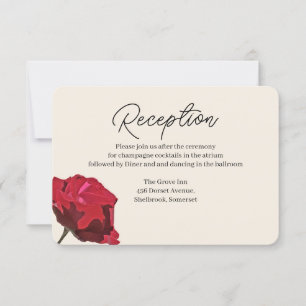 Romantische Rote Rose Hochzeitsempfangskarte Dankeskarte