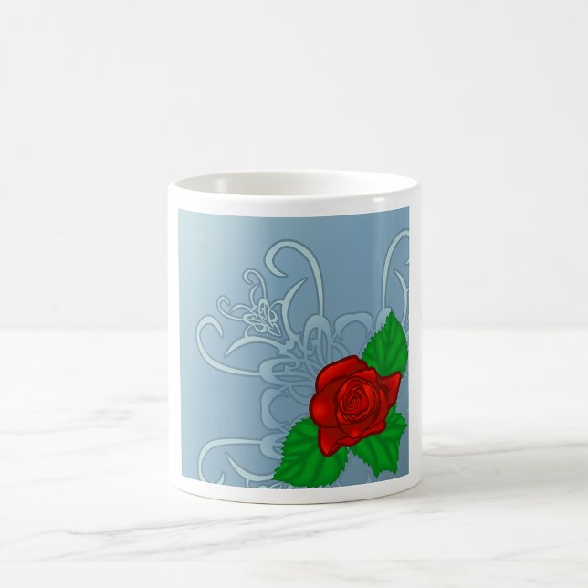Romantische rote Rose klassische Blüten Kaffeetasse (Von Creator hochgeladen)