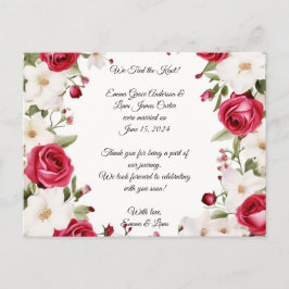 Romantische Rote Rose & Lily der Hochzeit im Tal Ankündigungspostkarte