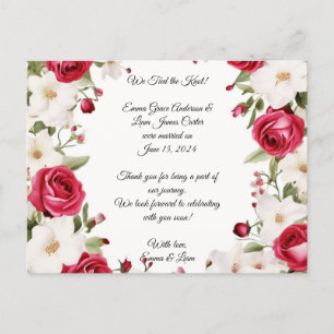 Romantische Rote Rose & Lily der Hochzeit im Tal Ankündigungspostkarte