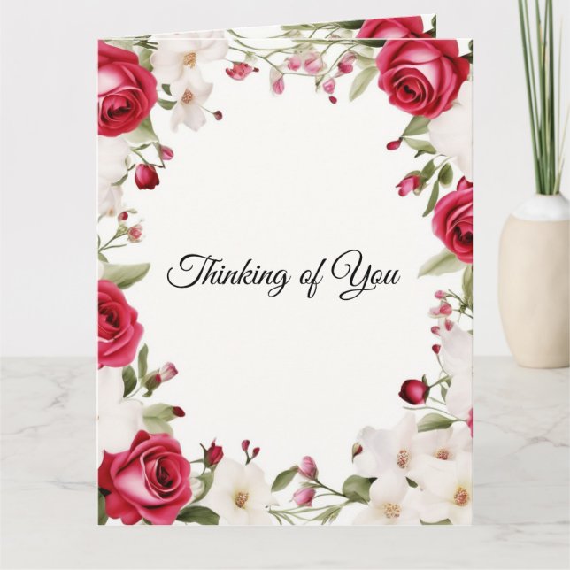 Romantische Rote Rose & Lily der Hochzeit im Tal Karte (Vorderseite)