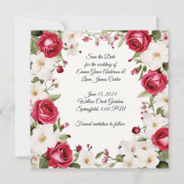 Romantische Rote Rose & Lily der Hochzeit im Tal Save The Date