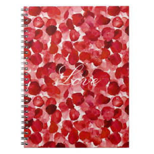 Romantische Rote Rose Petals floral Notizblock