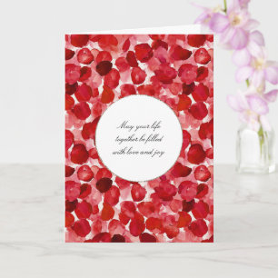Romantische Rote Rose Petals Floral Wedding Karte