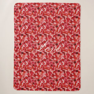 Romantische Rote Rose Petals florale Liebe Sherpadecke