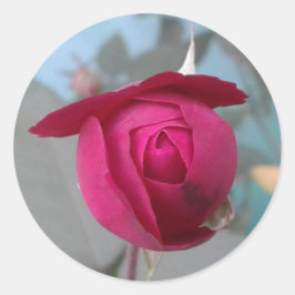 Romantische Rote Rose Runder Aufkleber