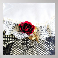Romantische rote Rose und Weiß