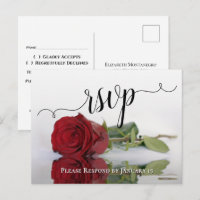 Romantische Rote Rose Wedding RSVP