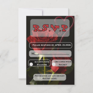 Romantische rote Rosen abstraktes Herz Liebe Hochz RSVP Karte