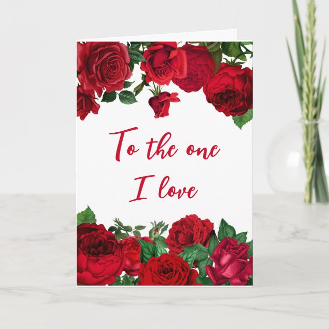 Romantische Rote Rosen am Weißen Valentinstag Karte (Vorderseite)