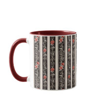 Romantische rote Rosen Blumen Cremeschwarze Streif