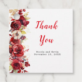 Romantische Rote Rosen Blumenhochzeit Geschenkanhänger