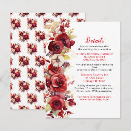 Romantische Rote Rosen Blumenzettel Begleitkarte